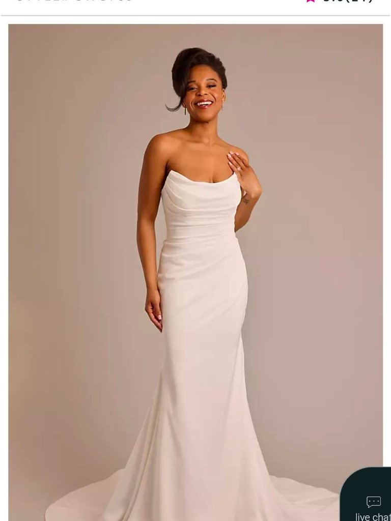David's Bridal Galina Signature Strapless Satin Wedding Dress Swg985 - Size 10